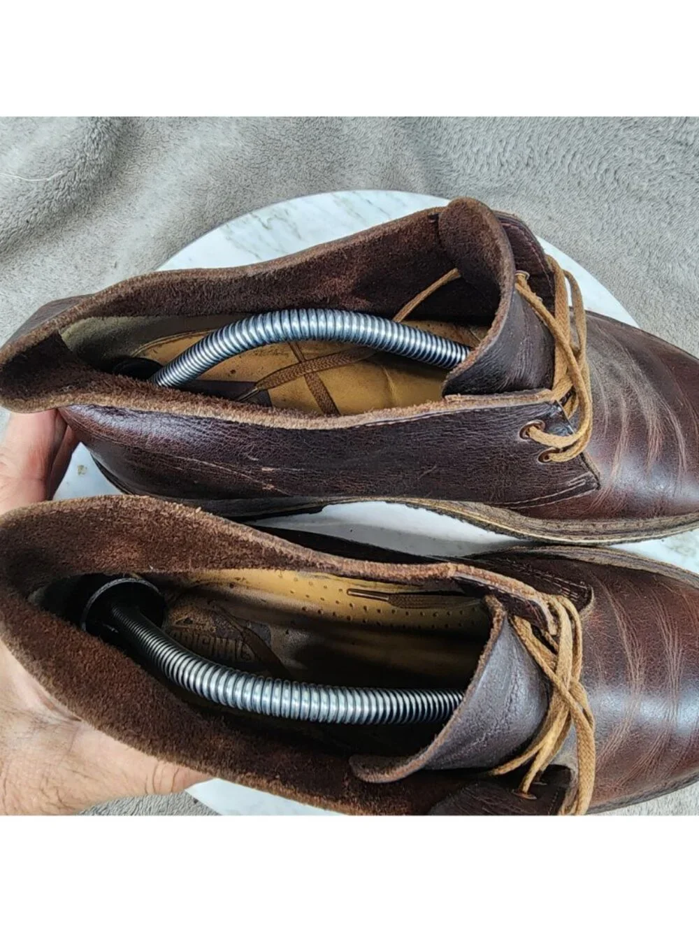 Clarks Shoes Mens Size 9 Brown Leather Originals Crepe Sole Chukka Boots *Read*